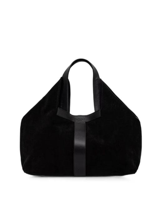 Twinset Black Suede Shopping Bag