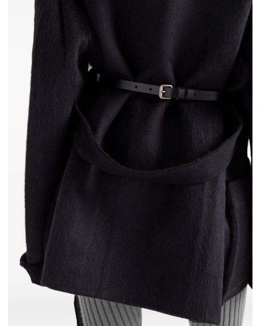 Prada ショールカラー ベルテッド コート Black