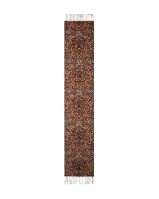 Pierre Louis Mascia Brown Geometrisch gemusterter Schal mit Fransensaum