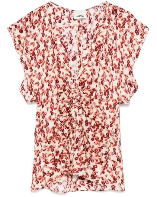 Isabel Marant Red Lonea Bluse