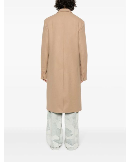 Acne Natural Single-Breasted Wool Blend Coat for men