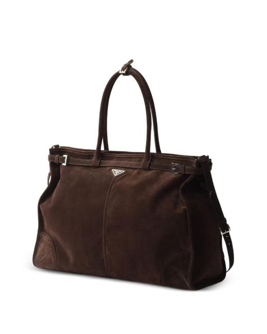 Prada Black Bonnie Buckle-Detail Tote Bag for men