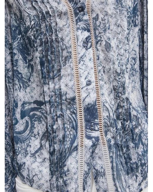 Guess Blue Floral-Print Shirt