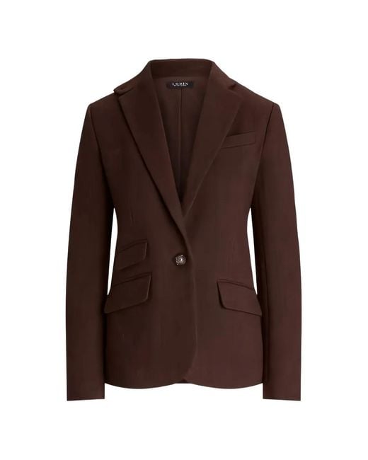 Ralph Lauren Brown Notched-Lapels Tailored Blazer