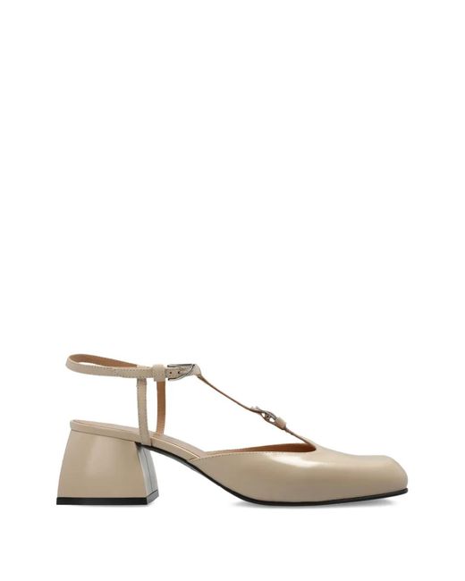 NODALETO Natural Leather Heeled Shoes