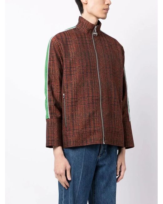 Ahluwalia Brown Blitta Check Track Jacket for men