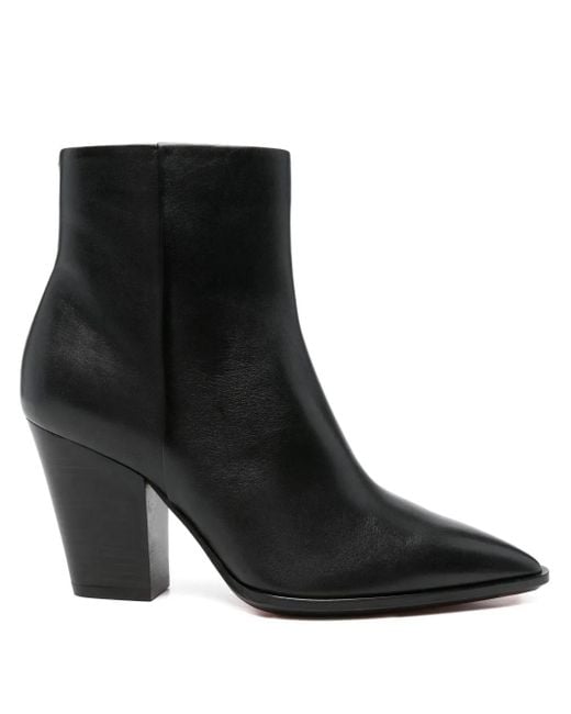 Santoni Black Spitze Stiefel mit Blockabsatz