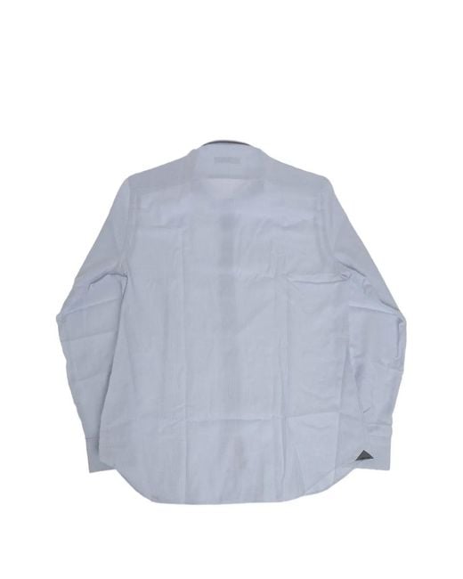 Corneliani Blue Patterned Cotton Shirt for men