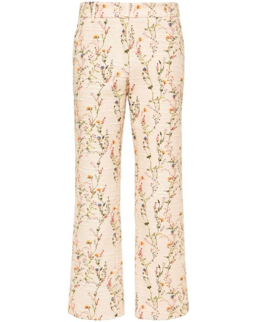 LaDoubleJ Natural 24/7 Floral Straight-leg Trousers