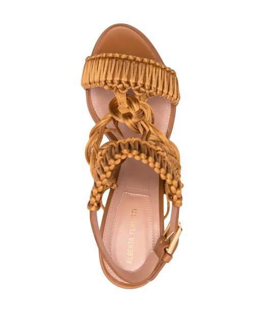 Alberta Ferretti Brown 135Mm Leather Platform Sandals