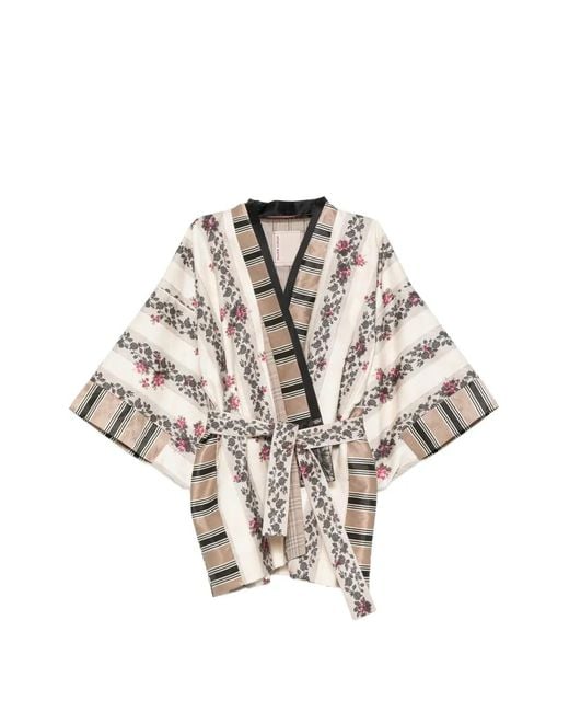 Antonio Marras White Floral-Print Kimono