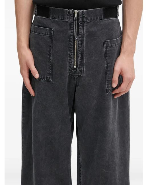 Aries Black Zip-Fastening Jeans for men