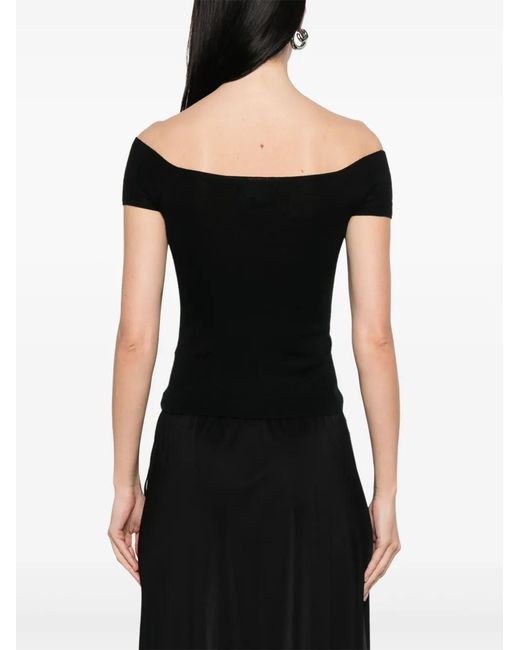 Top Con Scollo A Barca di Bompard in Black