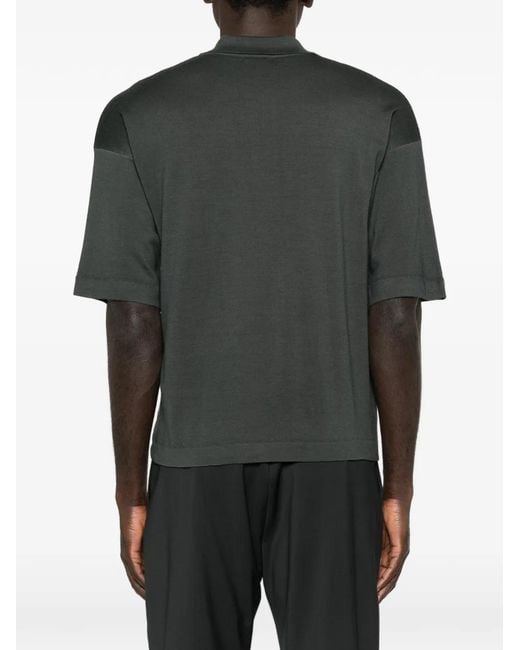 Barena Black Doni Button-Down Fine-Knit Shirt for men