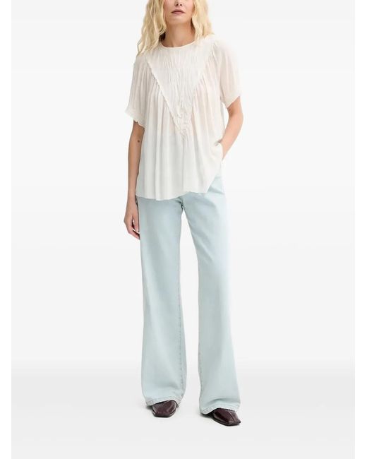 Munthe Blue Perilla Ruffled Top