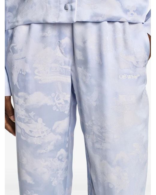 Off-White c/o Virgil Abloh White Fresco-Jacquard Pyjamas Trousers