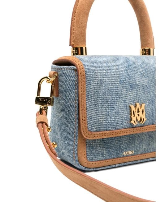 Amiri Blue Micro Ma-Plaque Denim Tote Bag