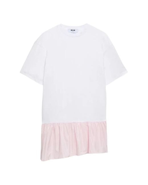 MSGM Pink Ruffled Mini Dress