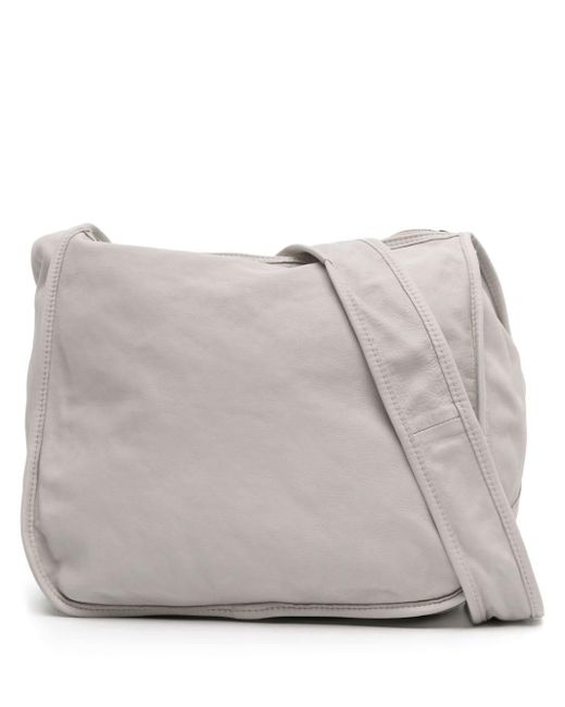Guidi Gray Leather Crossbody Bag