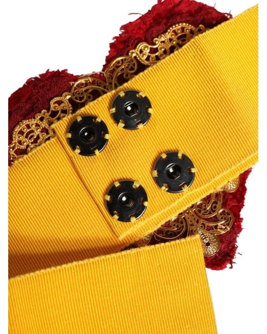 Dolce & Gabbana Orange Heart-Patch Grosgrain Belt