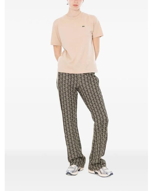 Lacoste Black Monogram Logo-Patch Track Pants