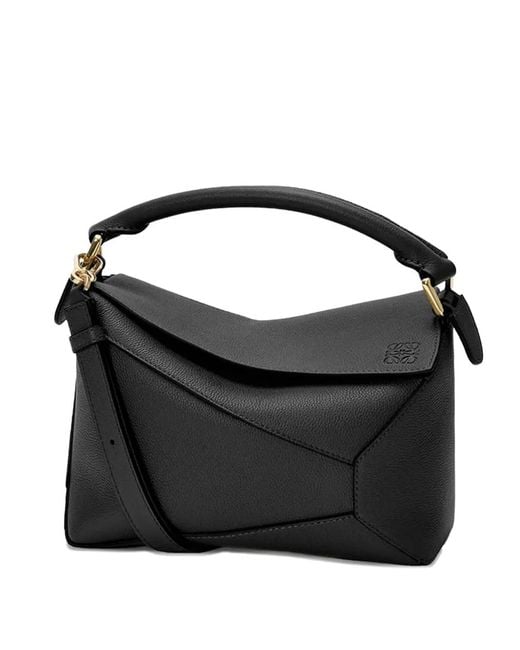 Loewe Black Small Puzzle Edge Leather Tote Bag