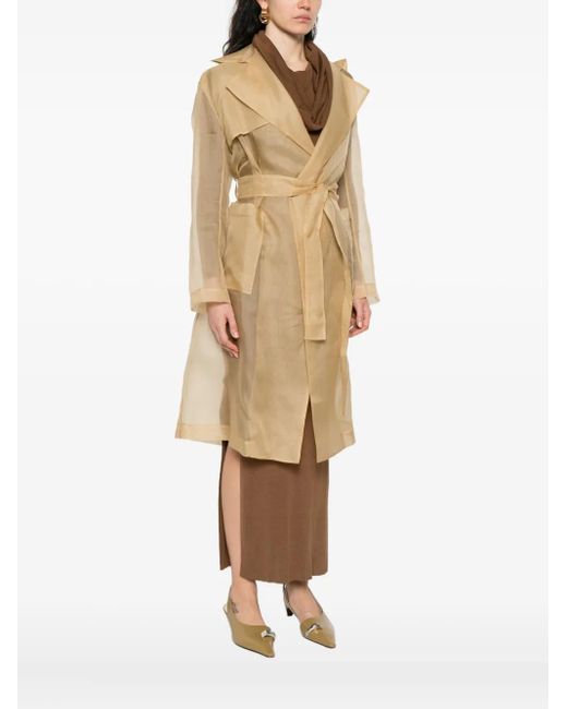 Antonelli Natural Belted Silk Trench Coat