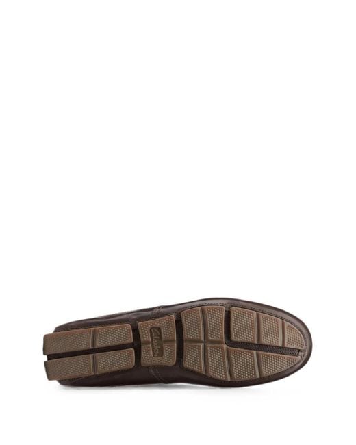 Clarks Brown Markman Plain Leather Loafers for men