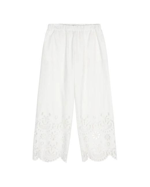 Stylein White Jamie Broderie-Anglaise Trousers