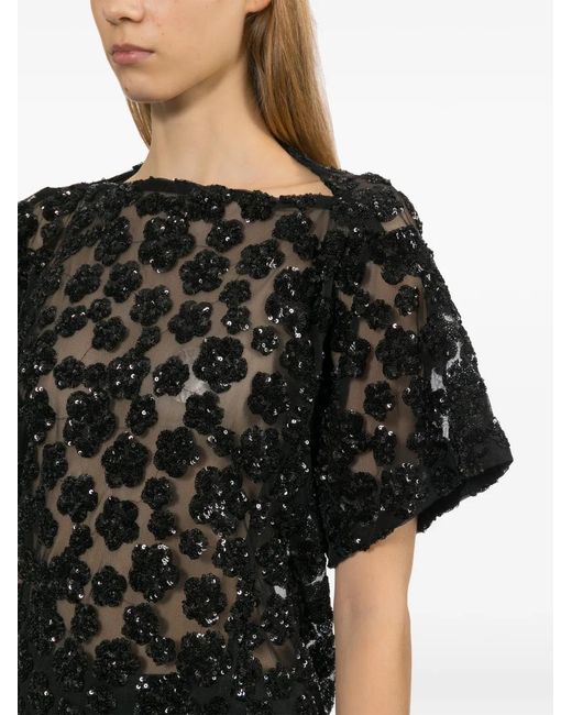 Junya Watanabe Black Sequin-Embellished Top