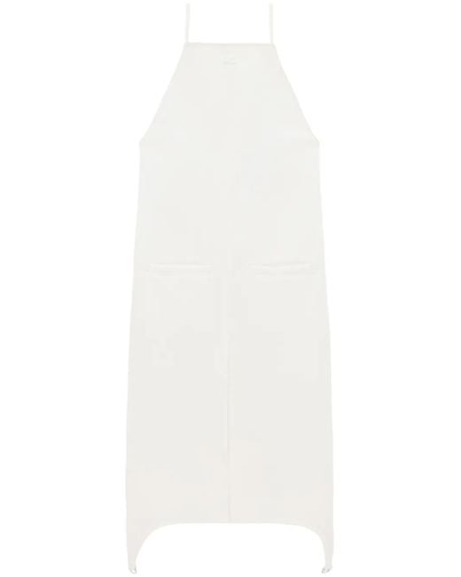 Courreges White Square-Neck Midi Dress