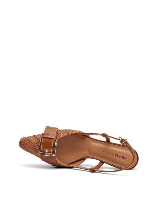 Frau Brown Slingback Buckle Pumps