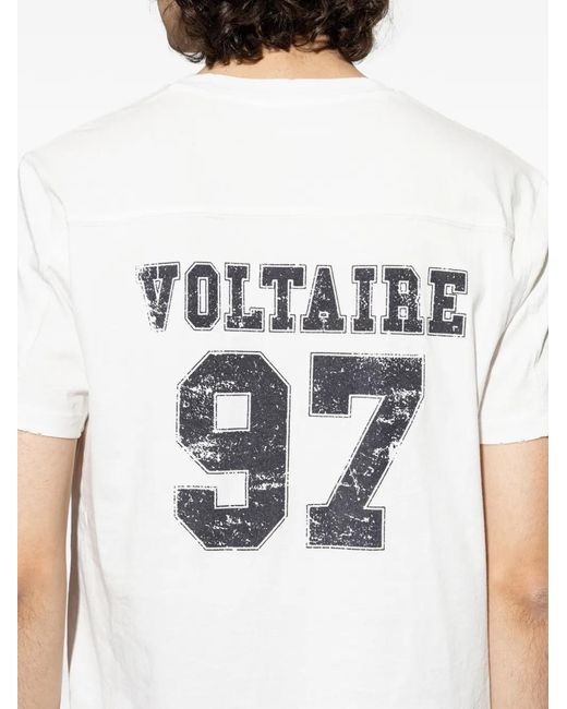 Zadig & Voltaire White Tommy Back-Printed T-Shirt for men
