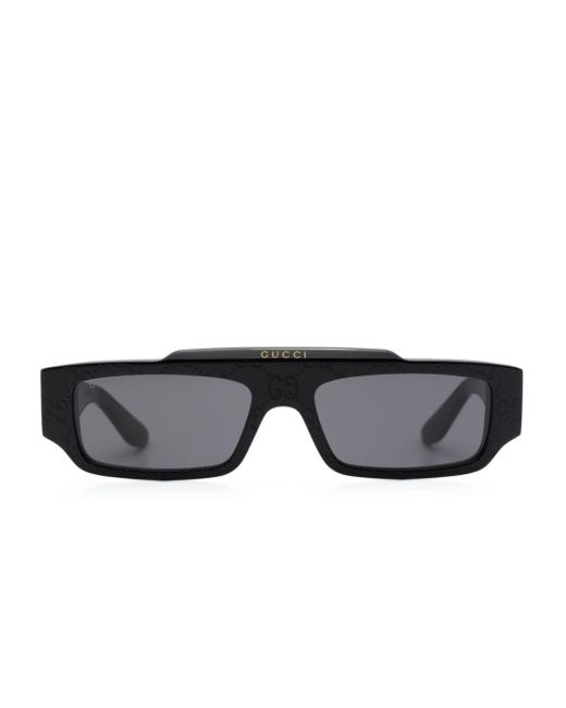 Gucci Eckige Sonnenbrille mit GG-Print in Black für Herren