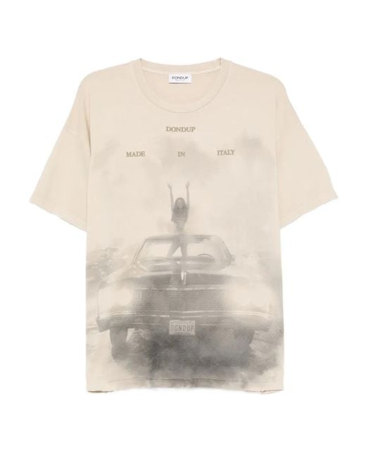 Dondup White T-Shirt Mit Grafischem Print