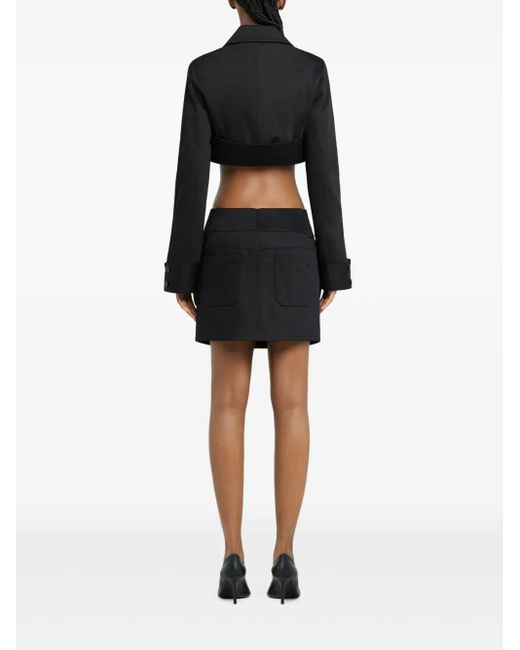 Courreges Black Belted Mini Skirt