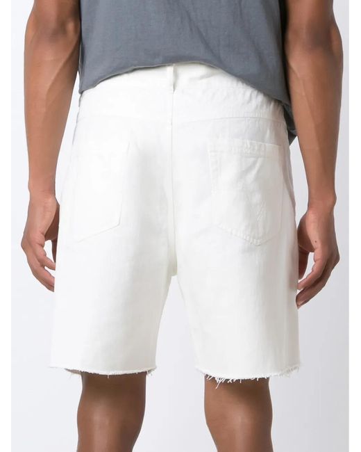 Amir Slama White Raw Edges Shorts for men