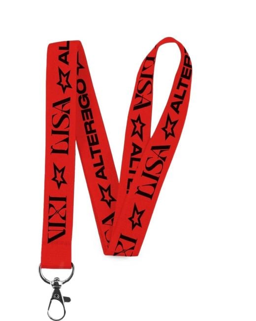 Alter Ego Red X Lisa Vixi Logo-Print Lanyard