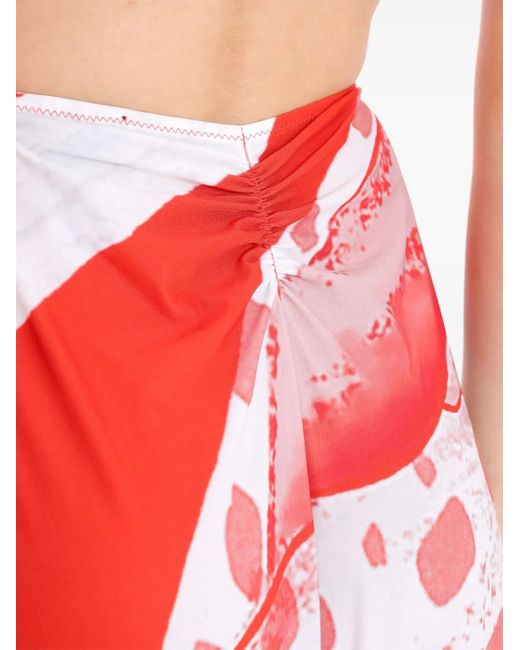 Amir Slama Red Cut-Out Beach Dress