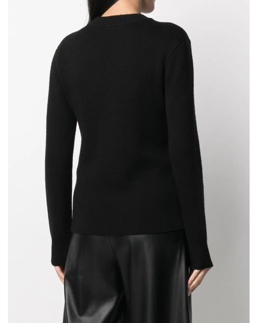 Rabanne Black Buttoned Mock-Neck Sweater