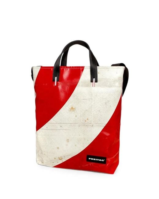 Freitag Red Leland Logo-Patch Tote Bag for men