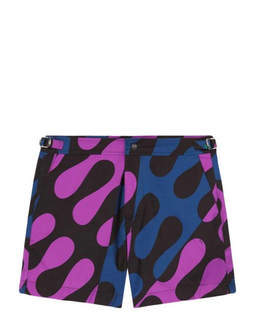 Emilio Pucci Purple Abstract Print Swimshorts for men
