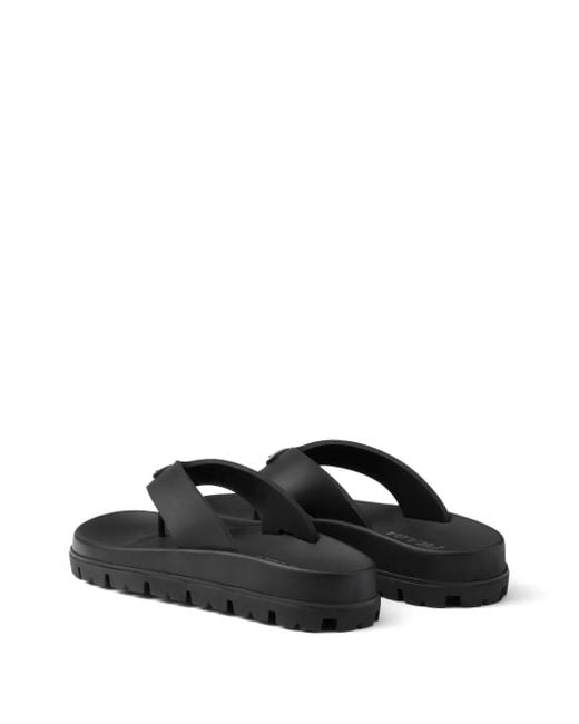 Prada Teenslippers Met Logo in het Black