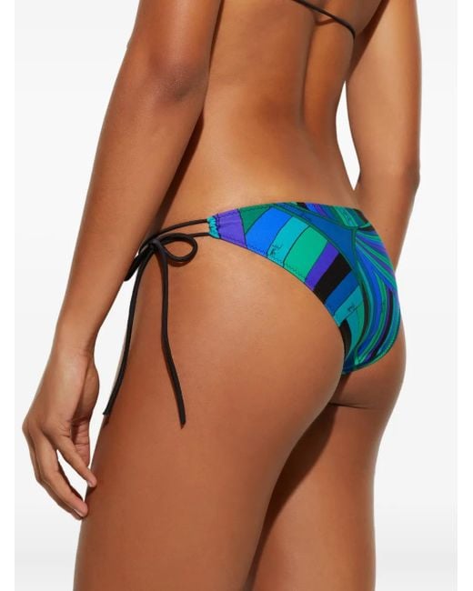Emilio Pucci Blue Iride-Print Bikini Bottom