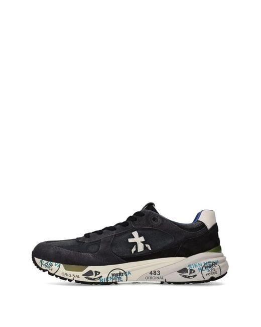 Premiata White Flat Shoes Suede for men