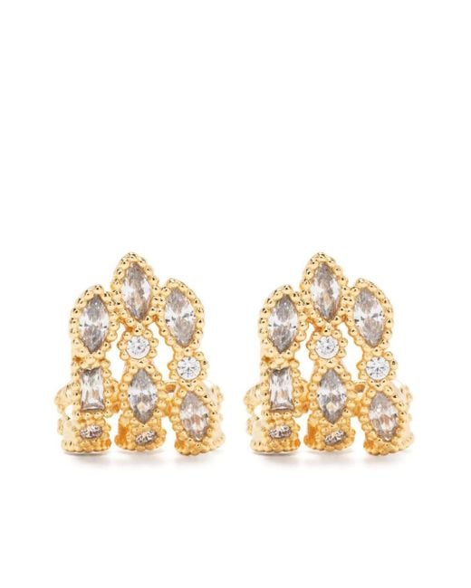Maje Metallic Rhinestone-embellished Polished Earrings