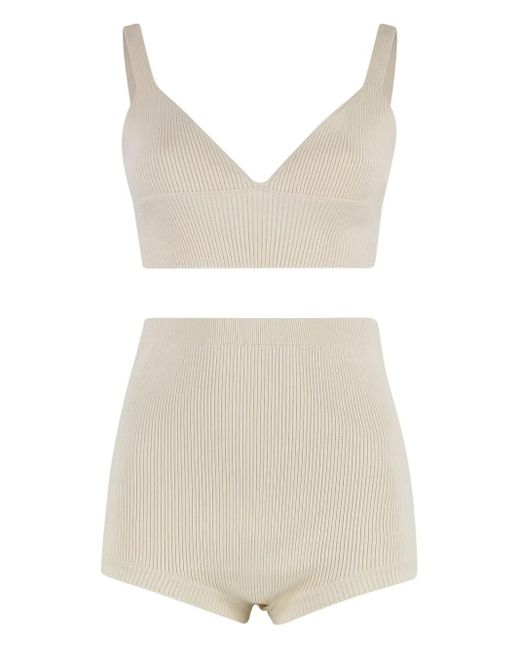 RED Valentino Ribgebreide Ondergoed Set in het White