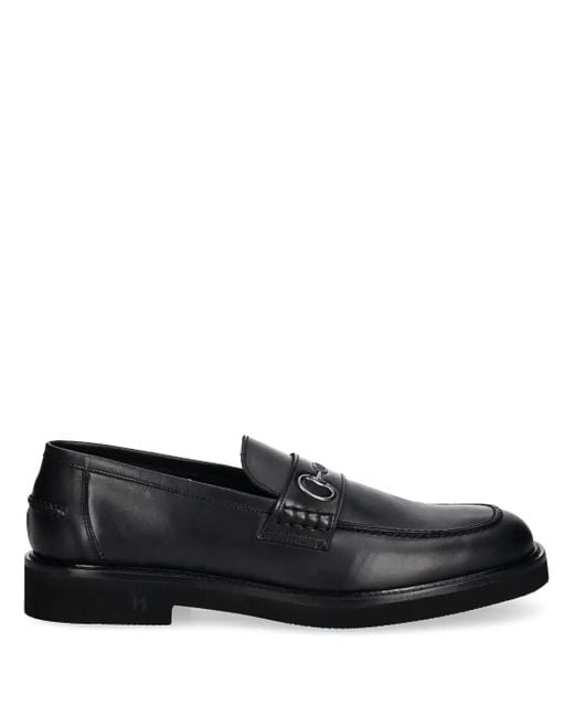 Karl Lagerfeld Black Leather Loafers for men