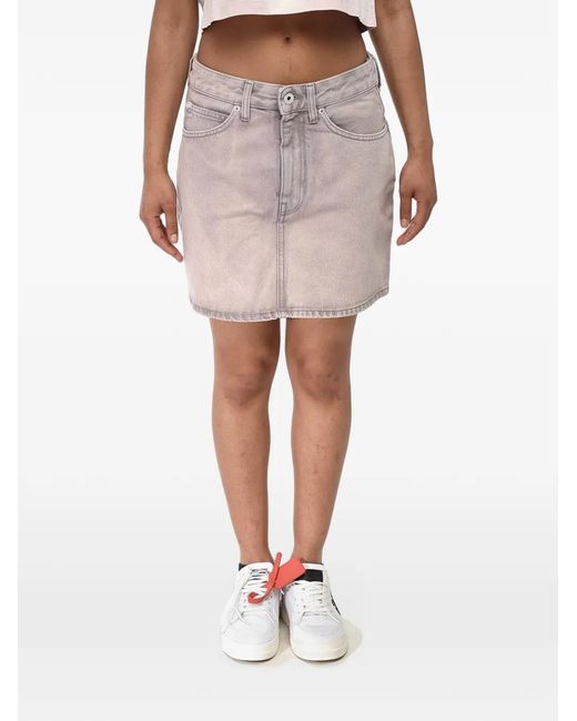 Off-White c/o Virgil Abloh Natural Faded Five-Pocket Mini Skirt