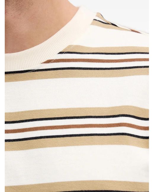 Barbour White Sandwick Striped T-Shirt for men